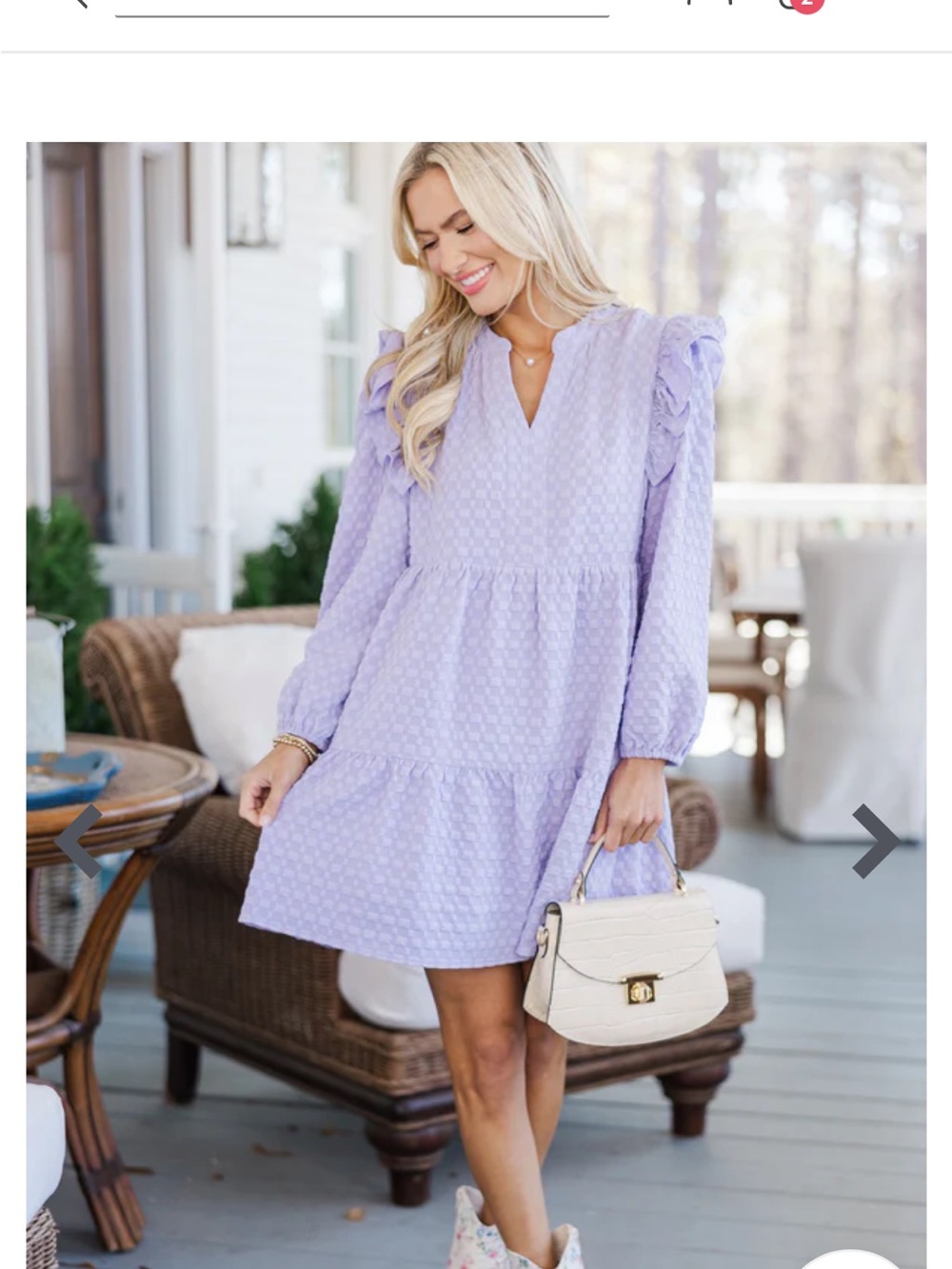 Lilac Textured Ruffle Shoulder Midi Dress size L NWOT